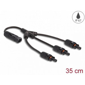Delock Solární splitter kabel DL4, ze 1 x zásuvkového na 3 x zástrčkový, 35 cm, černý