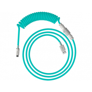HyperX USB-C spirálový kabel světle zeleno-bílý