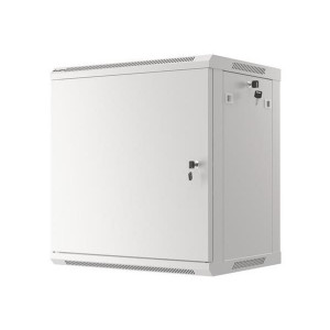 LANBERG Nástěnná jednodílná skříň 19", 12U/600x450 FOR SELF-ASSEMBLY plechové dveře šedá (RAL7035)   (v rozloženém stavu