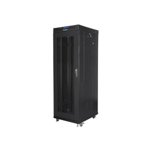 LANBERG Volně stojící skříň 19" 37U/600x800 (v rozloženém stavu) síťované dveře LCD černá (RAL9004)  