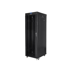 LANBERG Volně stojící skříň 19" 37U/600x800 (v rozloženém stavu) skleněné dveře LCD černá (RAL9004)  