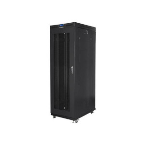 LANBERG Volně stojící skříň 19" 42U/800x1000 (v rozloženém stavu) síťované dveře LCD černá (RAL9004)  