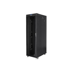 LANBERG Volně stojící skříň 19" 42U/800x1200 (v rozloženém stavu) skleněné dveře LCD černá (RAL9004)  