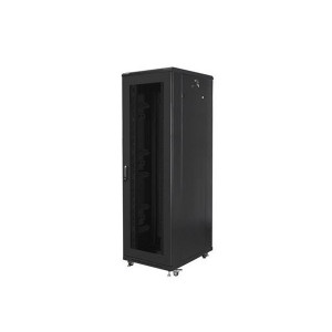 LANBERG Volně stojící skříň 19" 42U/800x800 (v rozloženém stavu) síťované dveře černá (RAL9004)  