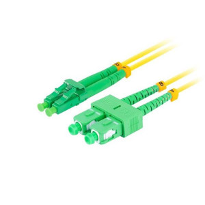 LANBERG optický patch cord SM SC/APC-LC/APC duplex 2m LSZH G657A1 průměr 3mm, barva žlutá  