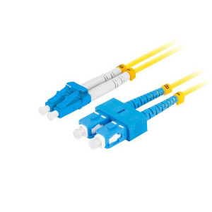 LANBERG optický patch cord SM SC/UPC-LC/UPC duplex 2m LSZH G657A1 průměr 3mm, barva žlutá  