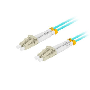 LANBERG optický patch cord MM LC/UPC-LC/UPC duplex 3m LSZH OM3 50/125 průměr 3mm, barva cyan  