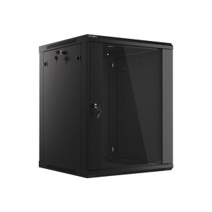 LANBERG Nástěnná jednodílná skříň 19", 15U/600x600 (v rozloženém stavu) černá (RAL9004)