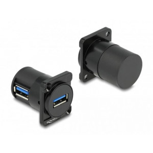 Delock Typu D Modul USB 2.0 Typ-A samice na samice 90° pravoúhlý