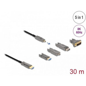 Delock Aktivní optický HDMI kabel 5 v 1, 8K, 60 Hz, 30 m