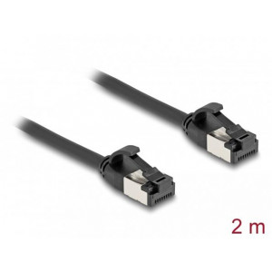 Delock Kabel RJ45 ze zástrčky na zástrčku, Cat.8.1, ohebný, 2 m, černý