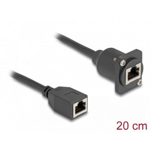 Delock Kabel RJ45 typu-D, ze zásuvky na zásuvku, Cat.5e, černý, 20 cm