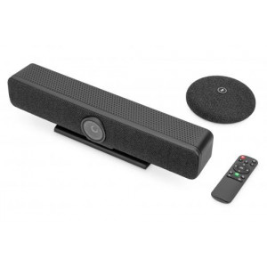 DIGITUS 4K All-in-One Video Bar, Set ePTZ, AI, 4x mikrofon / 1x reproduktor, 1x stolní mikrofon