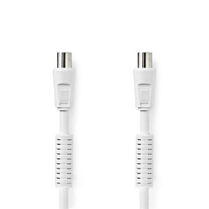 Nedis CSGL40020WT10- Koaxiální Kabel 120 dB | IEC (Koax) Zástrčka - IEC (Koax) Zásuvka | 1 m | Bílá