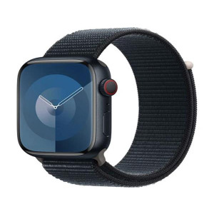 Apple Watch Series 9 Cellular 45mm Temně inkoustový hliník s temně inkoustovým provlékacím řemínkem