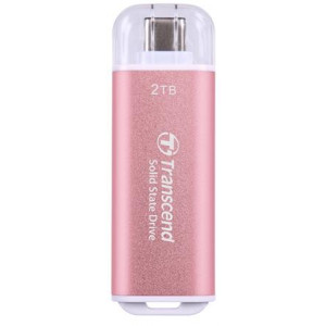 Transcend ESD300P 2TB, External SSD, USB 10Gbps, Type C, 1050MB/R, 950MB/W, růžový
