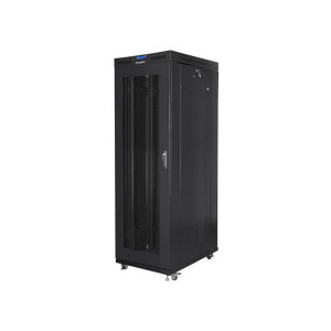 LANBERG Volně stojící skříň 19" 27U/800x1200 (v rozloženém stavu) černá (RAL9004) síťované dveře LCD  