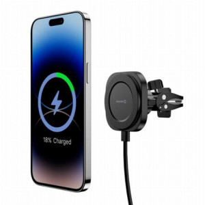 SWISSTEN MAGNETICKÝ DRŽÁK DO VENTILACE AUTA SWISSTEN MAGSTICK COMPACT S BEZDRÁTOVÝM NABÍJENÍM 15W/7,5W (kompatibilní s M