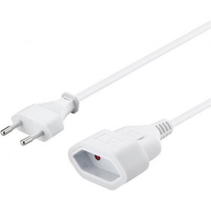 PremiumCord Kabel síťový prodlužovací dvojvidlice 230V 5m bílý