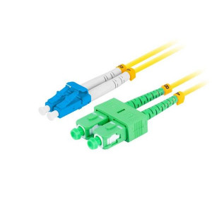 LANBERG optický patch cord SM LC/UPC-SC/APC duplex 0.5m LSZH G657A1 průměr 3mm žlutá