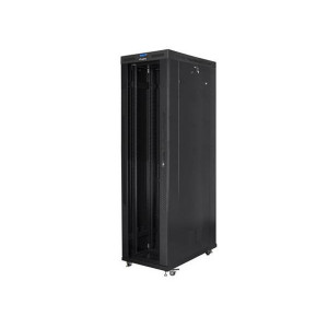 LANBERG Volně stojící skříň 19" 47U/800x1200 (v rozloženém stavu) skleněné dveře LCD černá (RAL9004)