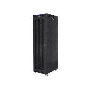 LANBERG Volně stojící skříň 19" 47U/800x1000 (v rozloženém stavu) síťované dveře LCD černá (RAL9004)