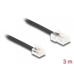 Delock Telefonní kabel RJ45, ze zástrčky na zástrčku RJ11, černý, 3 m