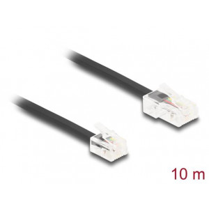 Delock Telefonní kabel RJ45, ze zástrčky na zástrčku RJ11, černý, 10 m
