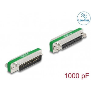 Delock Filtr RF/EMI k potlačování interference, z 25 pinového zástrčkového konektoru D-Sub na zásuvkový konektor
