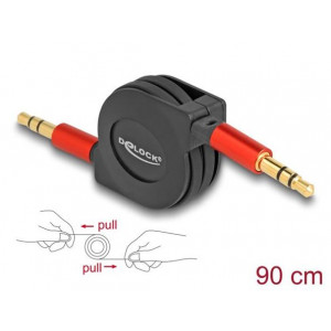 Delock Zatažitelný audio kabel 3,5 mm, 3 Pin Stereo jack, ze zástrčky na zástrčku 90 cm