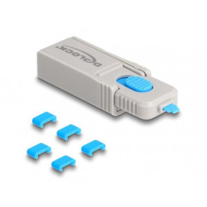 Delock Sada blokacích portů USB Type-C™ na zásuvkové porty Type-C™; 5 ks + nástroj na zamykání