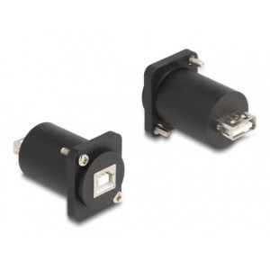 Delock Typu D Modul USB 2.0 Typ-B samice na Typ-A samice se šroubky, černá