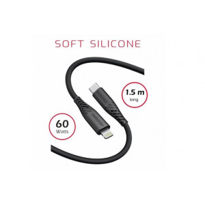 SWISSTEN DATOVÝ KABEL SOFT SILICONE USB-C / USB-C 1,5 M 60W ČERNÝ