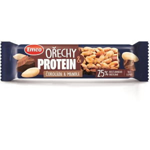 Tyčinka Emco ořech a protein, čok. a mandle,40g