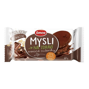 Ovesné polomáčené sušenky Emco Mysli, čokoláda,60g