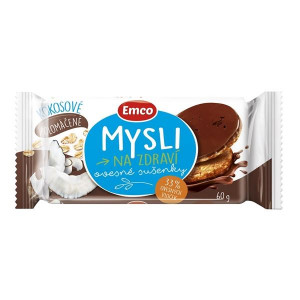 Ovesné polomáčené sušenky Emco, kokosové, 60 g