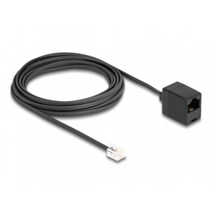 Delock Telefonní kabel ze zástrčky RJ11 na zásuvku RJ45, černý 5 m