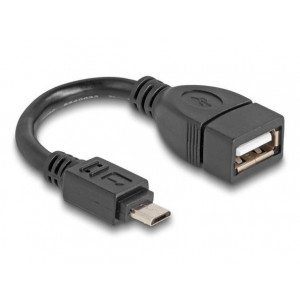 Delock Kabel USB 2.0 OTG Typ Micro-B samec na Typ-A samice 11 cm