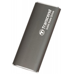 Transcend ESD265C 2TB, USB 10Gbps Type C, Externí SSD disk (3D NAND flash), kompaktní rozměry, šedý