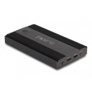 Delock Externí pouzdro USB 20 Gbps pro 2 x SSD M.2 NVMe PCIe se zásuvkovým konektorem USB Type-C™ a RAID - beznástrojový