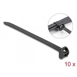 Delock Stahovací páska s kovovým poutkem, D 406 x Š 12,7 mm, 10 kusů, černý