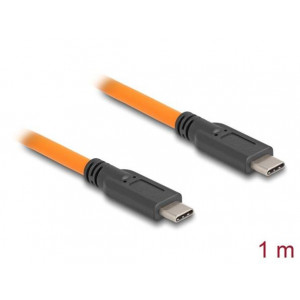 Delock USB 5 Gbps kabel, ze zástrčky USB Type-C™ na zástrčku USB Type-C™, k focení s tetheringem, 1 m, oranžový