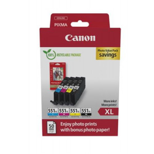 Canon cartridge CLI-551 XL C/M/Y/BK PHOTO VALUE / 4x11ml
