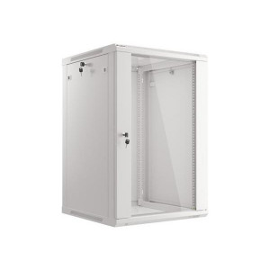 LANBERG Nástěnná jednodílná skříň 19", 18U/600x600 (v rozloženém stavu) šedá (RAL7035) V2