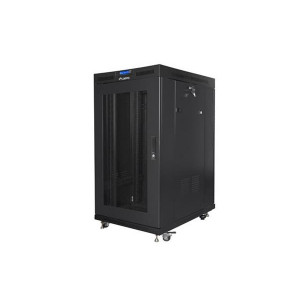 LANBERG Volně stojící skříň 19" 22U/800x1000 LCD síťované dveře černá (RAL9004)   (v rozloženém stavu)