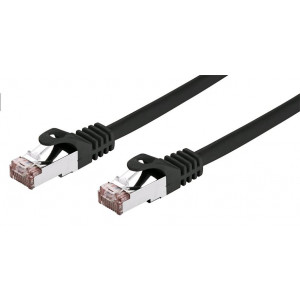 C-TECH Kabel patchcord Cat6, FTP, černý, 0,25m
