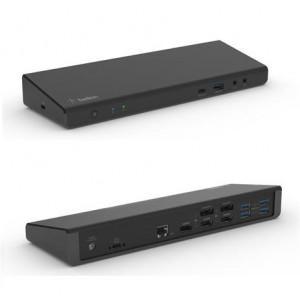 Belkin USB-C Display Link Dock, Triple display support up to 4K, HDMI, DP, USB C, USB A, GbE, Audio, PD 85w, Mac/PC/Chro