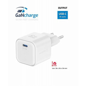 SWISSTEN SÍŤOVÝ ADAPTÉR GaN 1x USB-C 35W POWER DELIVERY BÍLÝ