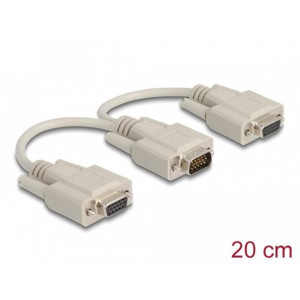 Delock Adapter VGA male > 2 x VGA female 20 cm