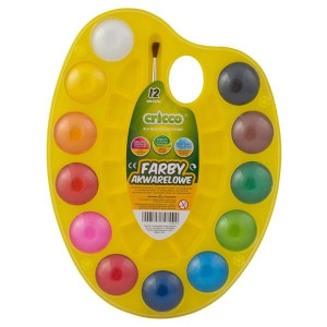 Akvarelové barvy Cricco, 12 barev na paletě